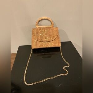 NWT Savanna Cork  Purse With Chain Gold-Tone Women's Handbag